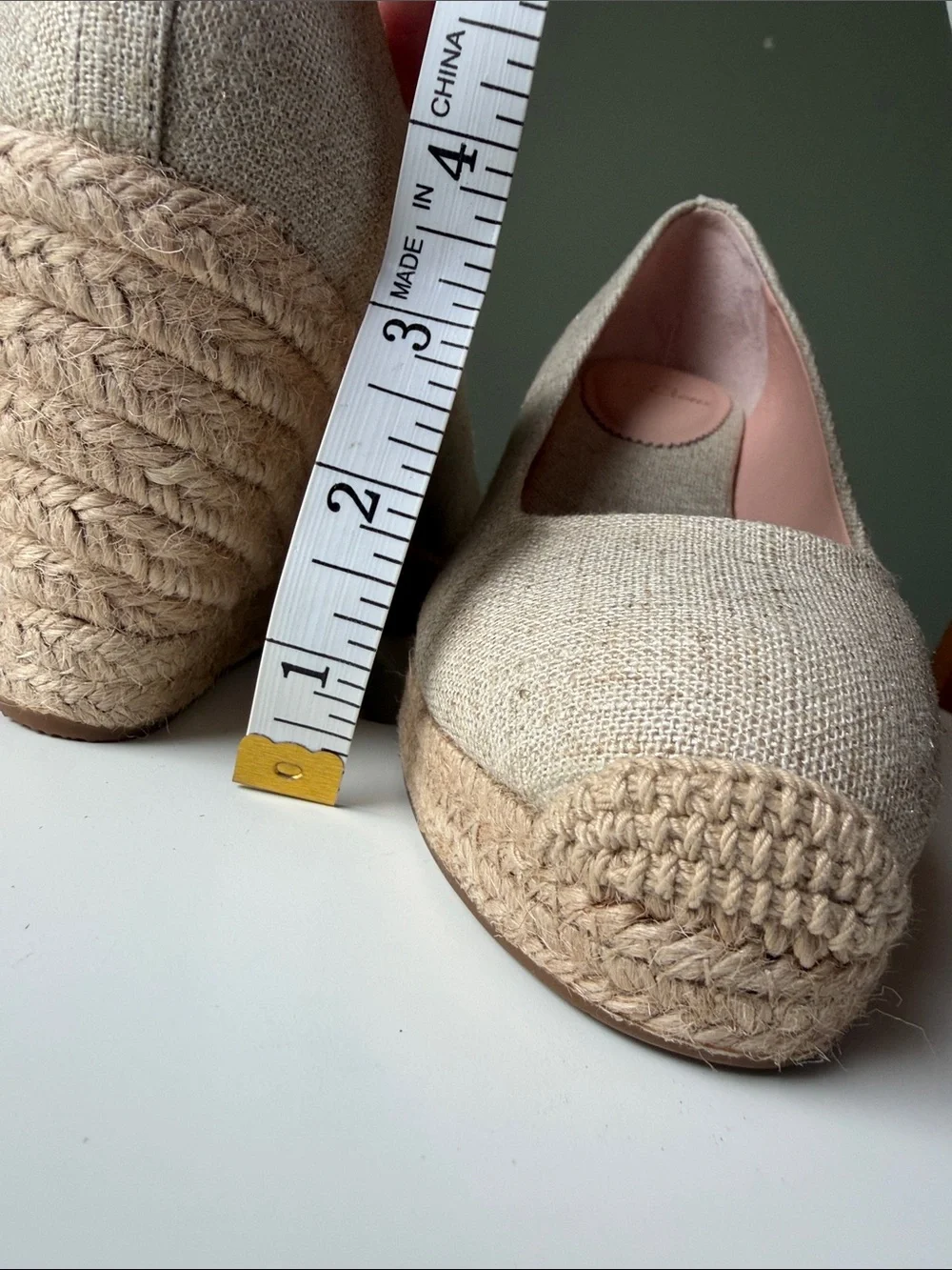 J. CREW Seville Canvas Wedge Espadrille Pumps Beige /Metallic Gold Size 6 NWOB